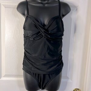 Shore Shapes black one piece swim suit, size 12. NWOT.